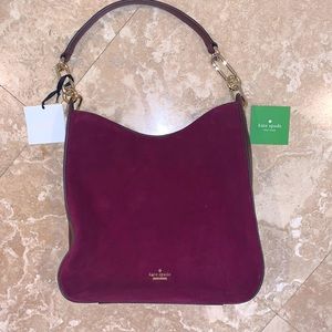 NEW with tags burgundy suede Kate Spade purse